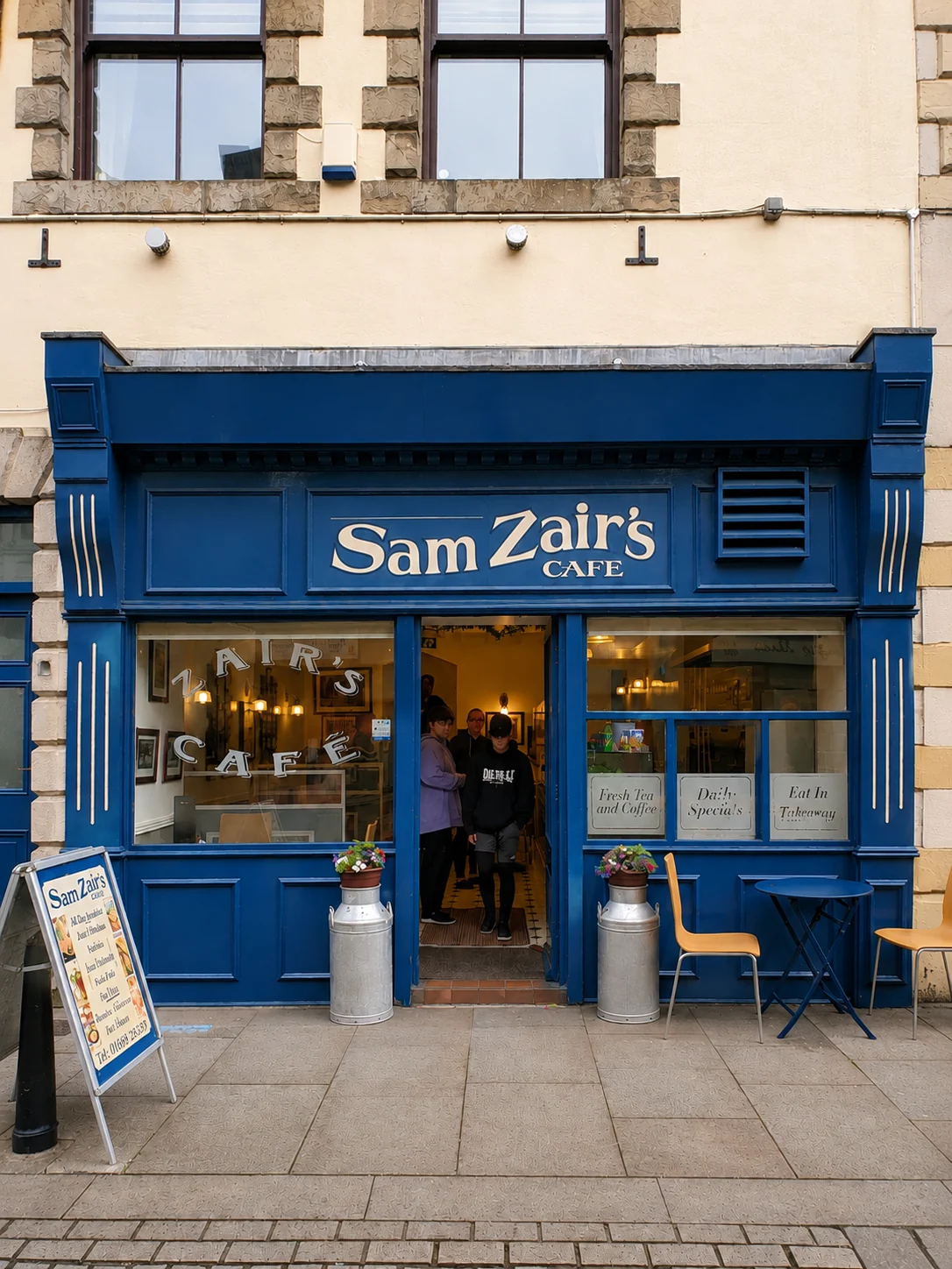 Sam Zair's Cafe storefront on Fore Bondgate